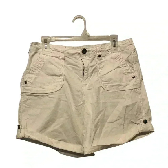 Y2K Khakis & Co White Cargo Shorts Size 8 - Picture 1 of 2